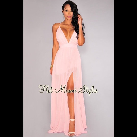 Rose Pink Halter Dress